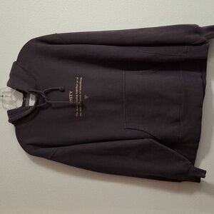 TNA Aritzia Graffic Unity Pullover Dark Gray Hoodie Hooded Sweatshirt Size 2